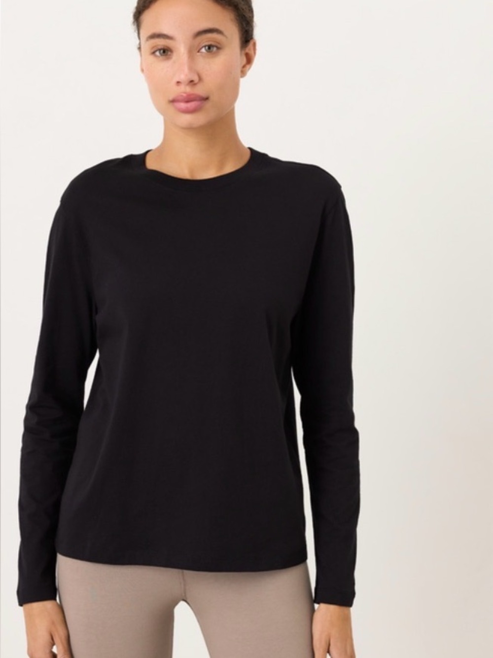 PACT Organic Softspun Essential Crewneck Long Sleeve Tee shirt Sz L